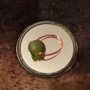 Handmade Solid Green African Glass Bead Ring